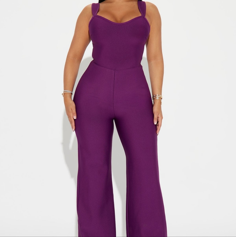 Fashion Nova Purple Bandage Jumpsuit